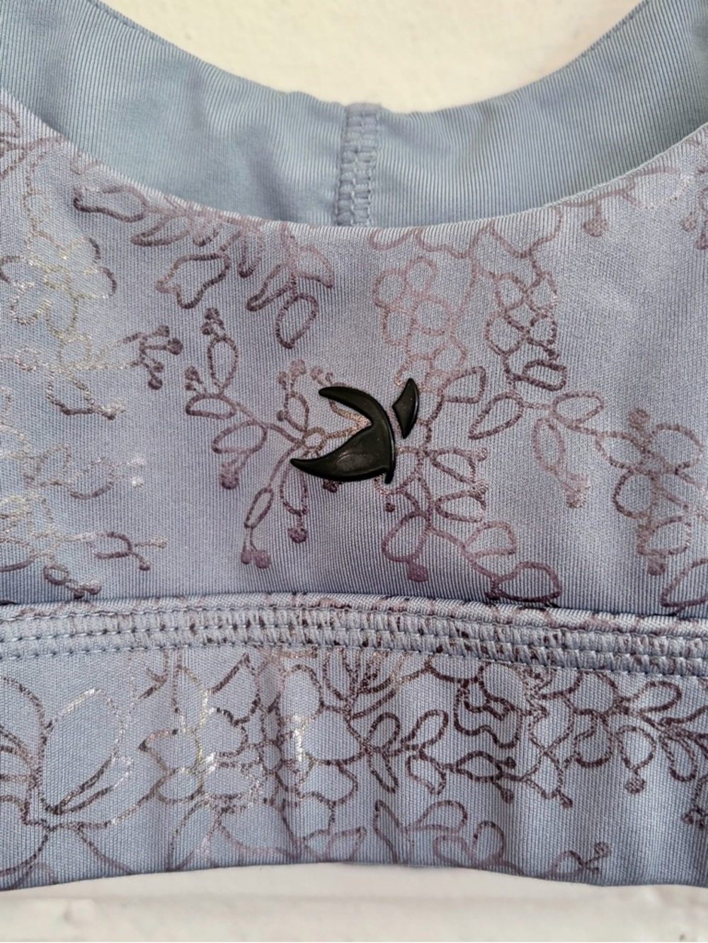 Glyder Splendid Yoga French Blue Silver Lace Floral Bra (M) & Leggings (S) SET - Picture 7 of 12
